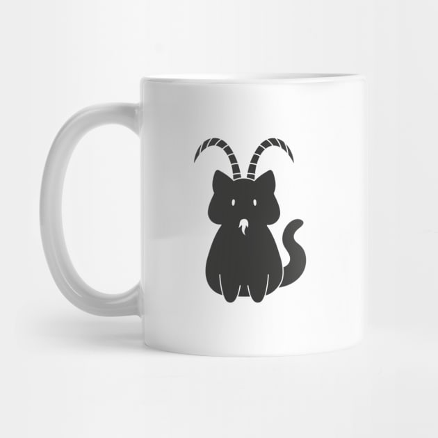 Capricorn Cat Zodiac Sign (Black and White) by artdorable